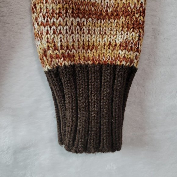 VTG D'Amigo Men's V-Neck Sweater Size Medium Brown Color Block Diamond Pattern - Picture 7 of 16